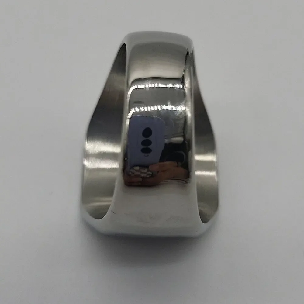 Stainless Steel Handmade Men's Ring Letter D Engraved Size 9 NWT